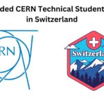 CERN logo in the left and switzerland logo in the right. showing top heading scholarship in switzerland on top and fully funded in the bottom